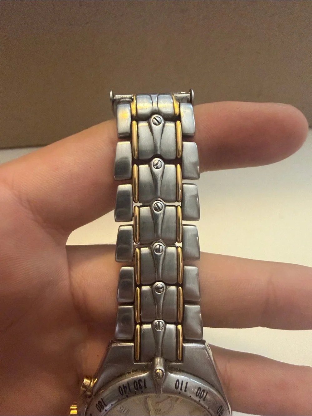Tissot Two-Tone Silver and Gold Chronograph Watch with Cream Dial PR200